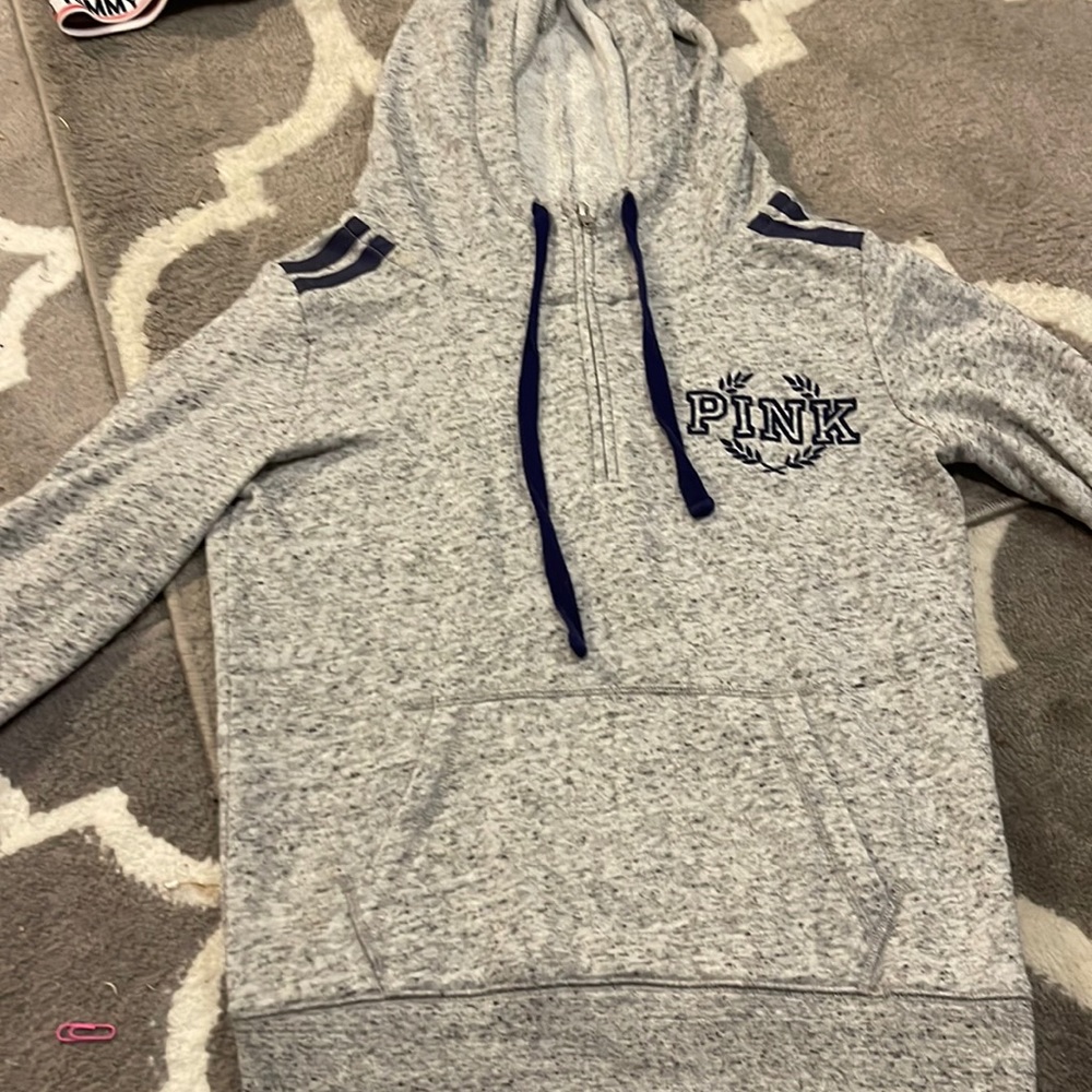 Pink hooded pull over jacket. 1/4 zip. Please dm me if interested!!!